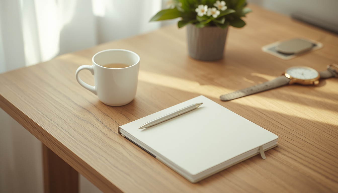 Minimal desk setup for a focused morning ritual