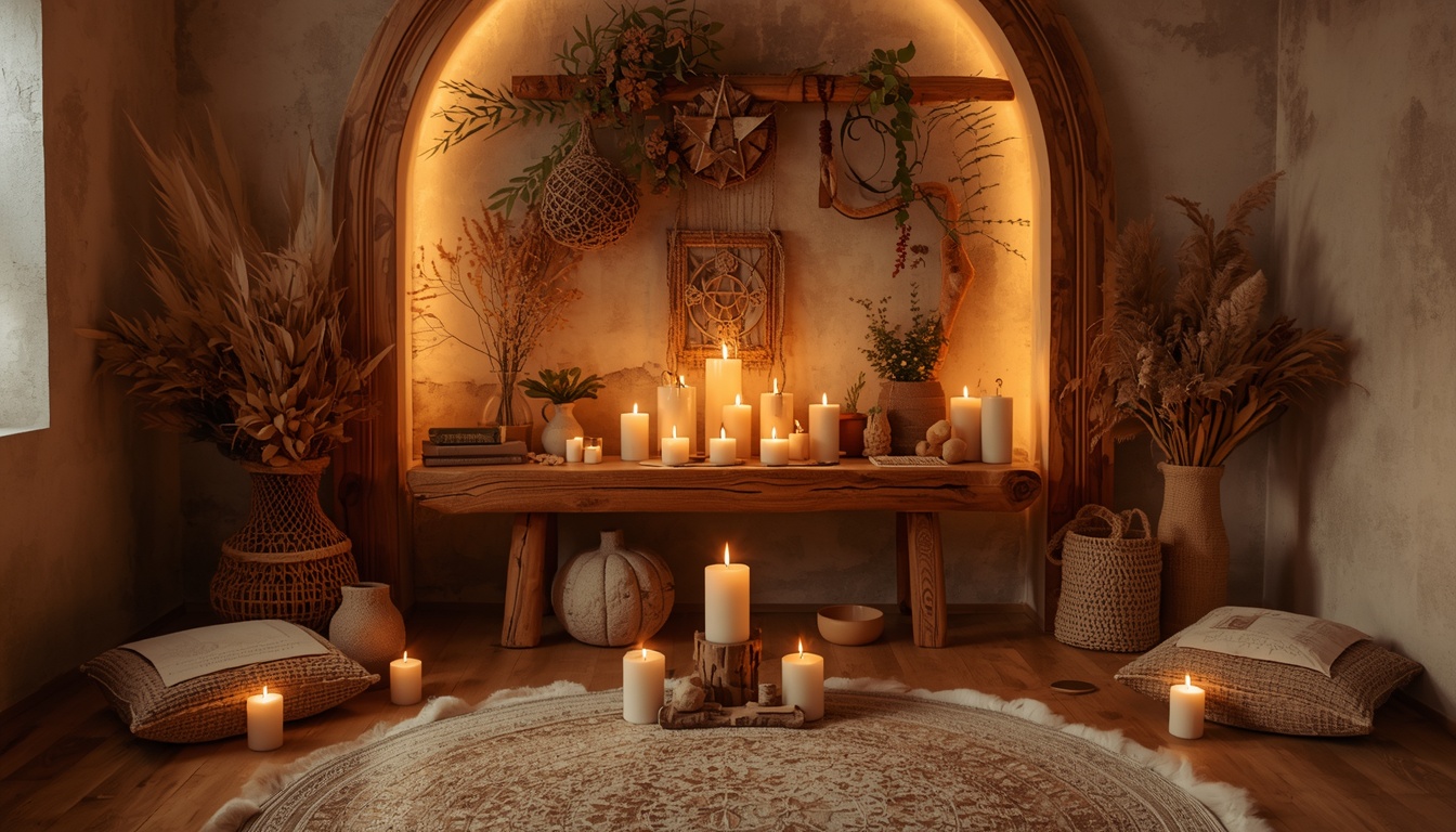 Dedicated ritual space with warm tones